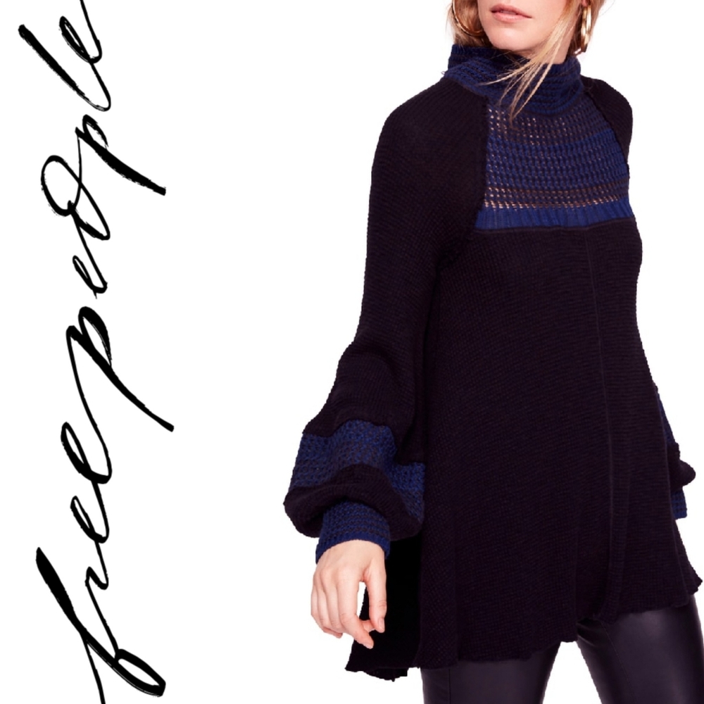 NWT Free People Snow Day Balloon Sleeve Sweater - Picture 1 of 11